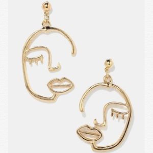 2 FOR $20 Gold face outline earrings